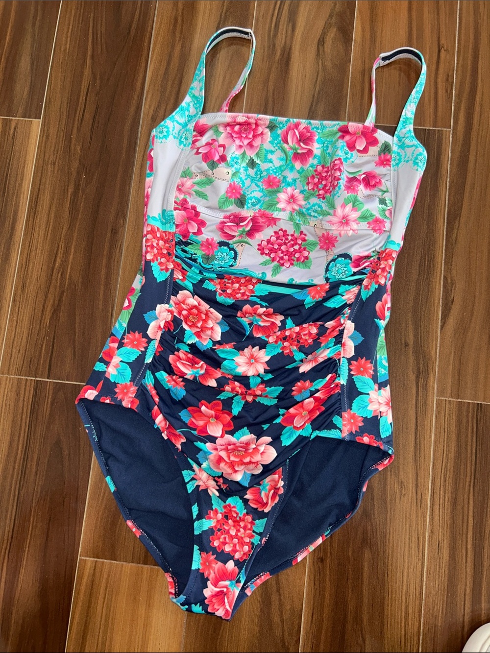 Large Johnny Was Japer ruched one piece swimsuit